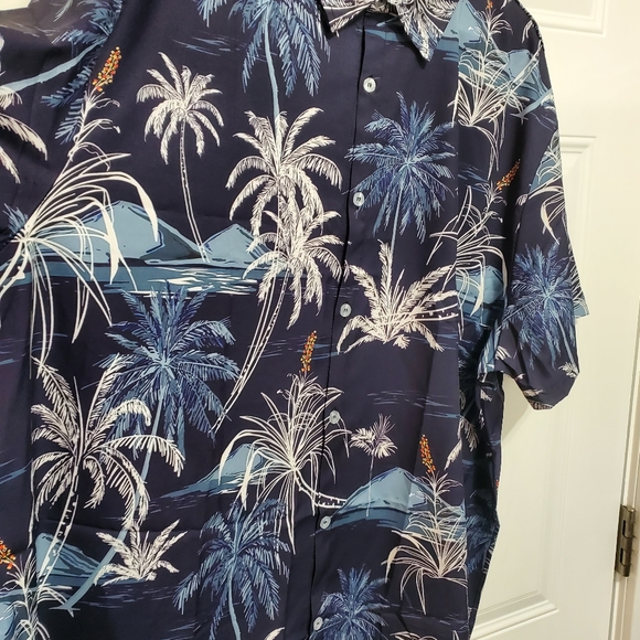 Men's Blue Palm Trees Hawaiian Shirt size XXL - Picture 5 of 16